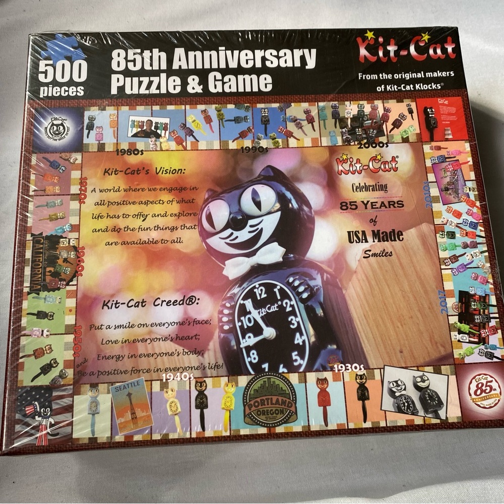 Kit Cat 85th Anniversary Puzzle & Game 500 Pieces Brand New